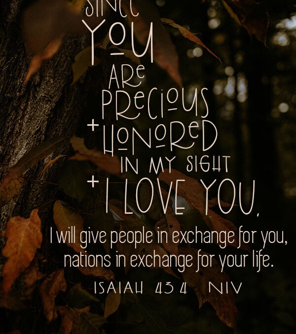 Isaiah 43:4 NIV